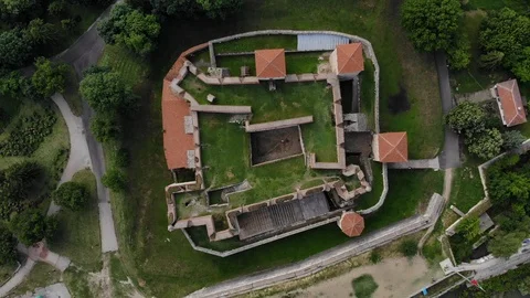 4K Drone Shot Above Baba Vida Medieval Fortress In Vidin, Northwestern Bulgaria Video stock 127370096