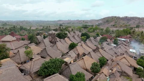 4K Drone Shot: Aerial View of Sade Traditional Village in Lombok Stock Footage 294508399