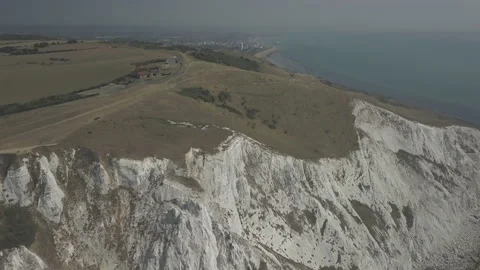 4K Drone Shot Beachy Head Coastline Brighton Eastbourne Sussex Stock Footage 149532613