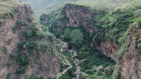 4k drone shot flood path in mountain Video stock 288819577