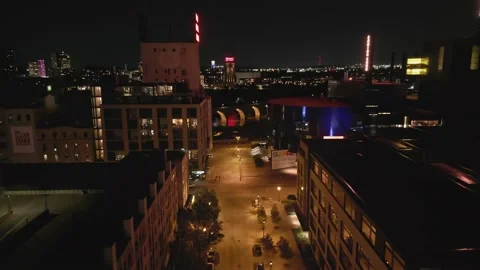 4K Drone Shot Flying Towards Stone Arch Bridge Minneapolis At Night Stock Footage 225650270