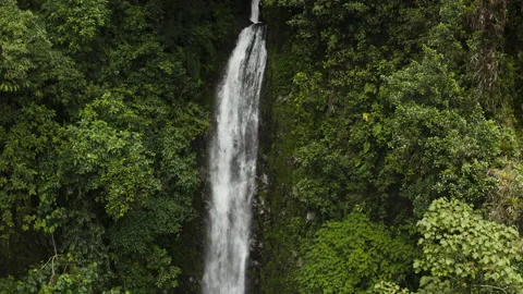 4K Drone Shot Large Waterfall in the Rainforest Stock Footage