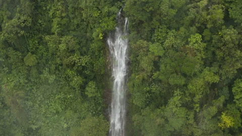 4K Drone Shot Large Waterfall in the Rainforest Stock Footage 139870972