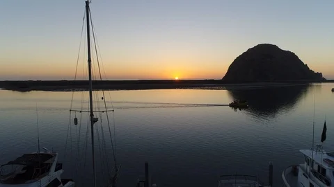 4K Drone Shot of Ocean Sunset in Morro Bay Stock Footage 102189923