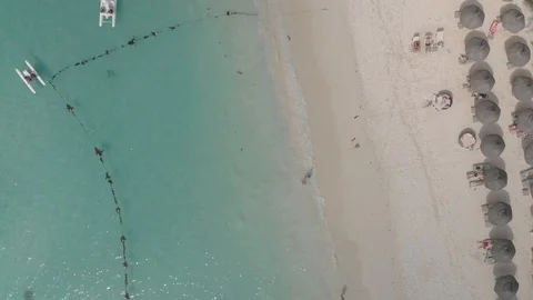 4K Drone shot over Mauritius Beach Line Stock Footage