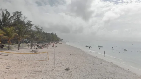 4K Drone shot over Mauritius Beach Sand 動画素材 120013301