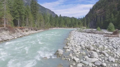 4K Drone Shot over mountain river Stock Footage 149509848