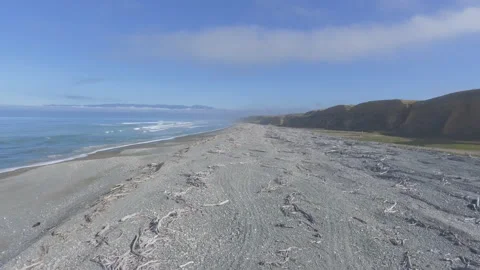 4K Drone Shot Over Oreti Beach Invercargill New Zealand Stock Footage 149542495