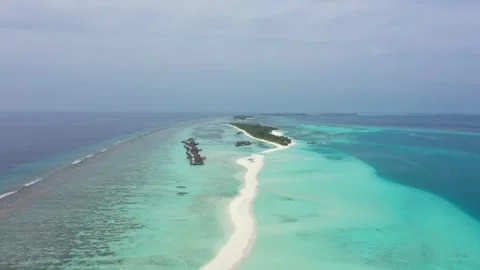 4K Drone shot over a sand bank at South Ari atoll, Maldives 動画素材 298047534
