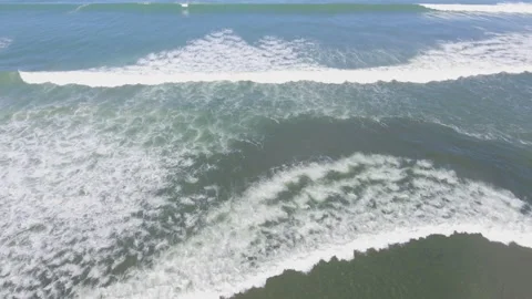 4K Drone Shot Over Waves Oreti Beach Coast Invercargill New Zealand Stock Footage 149539976