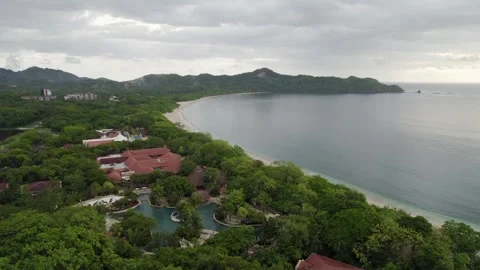 A 4K drone shot of Playa Conchal, or “Shell Beach”, and Puerto Viejo, next Stock Footage 257740437