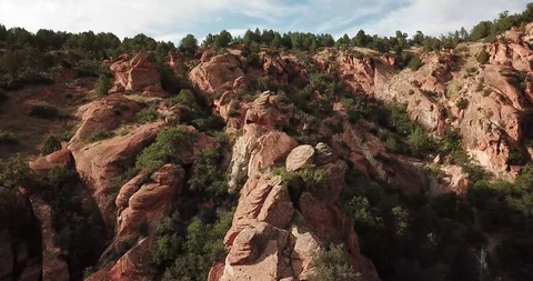 4k Drone Shot of Red Rock canyons in Beautiful Spanishfork Utah Stock Footage