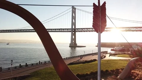 4K Drone Shot of Rincon Park, Embarcadero San Francisco Stock Footage 83178685