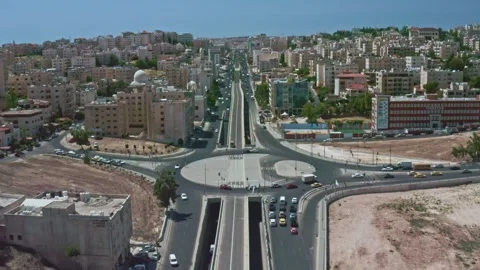 4K Drone shot road development in suburb area Amman - Jordan 6/6/2023 Stock Footage 297232951