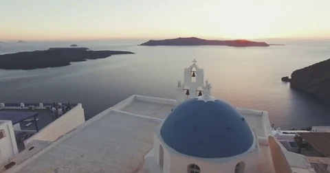 4K Drone Shot Of Santorini Island Stock Footage