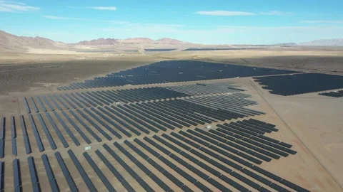 4k drone shot of solar farm Stock Footage 227569026