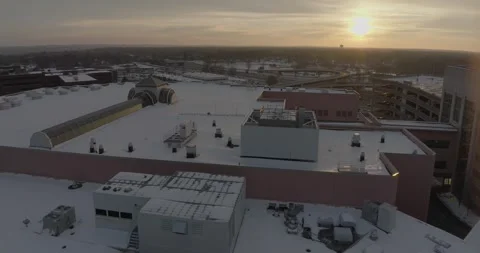4K Drone Shot Of Sunset Over Macy's Rooftop Mall Of America Bloomington MN Stock Footage 257416825