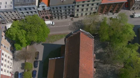 4k Drone shot of the Torun Old Town in Poland Stock Footage 242773513