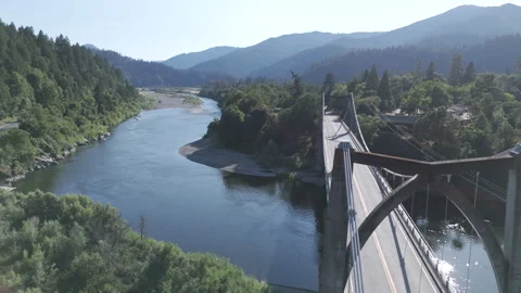 4K Drone Soaring Over the Orleans Suspension Bridge Stock-Footage 314804456