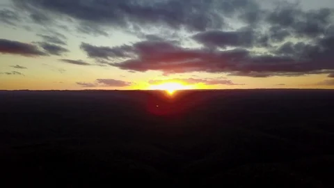 4K Drone Sunset Footage over Mountains Stock-Footage 80945892