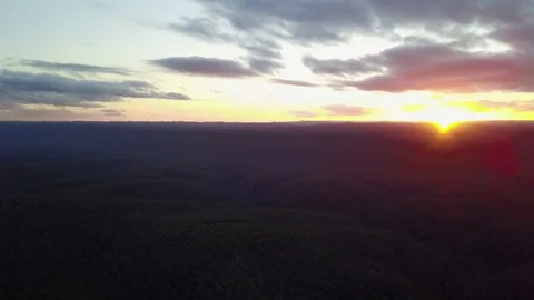 4K Drone Sunset Footage over Mountains Stock-Footage 80946089