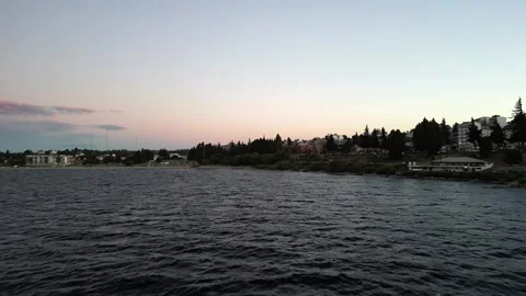 4K Drone Sunset Over Lake Nahuel Huapi in Bariloche, Patagonia 5 Stock Footage 304767596