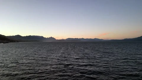 4K Drone Sunset Over Lake Nahuel Huapi in Bariloche, Patagonia 3 Stock Footage 304767604