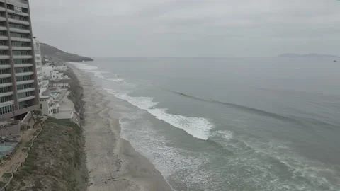 4K DRONE Tijuana, Mexico Resort Costa by Frasa, Facing South Stock Footage 219665285