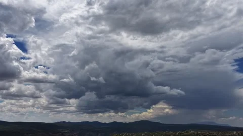 4K Drone Timelapse Of High Desert Storm And Mountain Rain Stock Footage 342882070