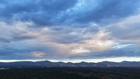 4K Drone Timelapse: Morning Clouds Gently Shifting Over Desert Hills Stock Footage 338063858