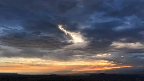 4K Drone Timelapse: Morning Light Rays Piercing Glowing Clouds Stock-Footage 339126020