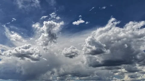4K Drone Timelapse Of Silver Clouds In Split Blue Sky Видео 347410331