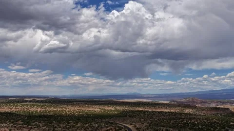 4K Drone Timelapse Of Swift Rainclouds And Shadows Over Southwest Mesa Video stock 340305889