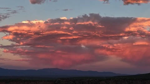 4K Drone Timelapse Of UFO Cloud Formation At Sunset Over Southwest Landscape Stock Footage 340305879