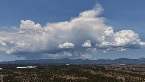 4K Drone Timelapse: Varied Clouds Morphing Over Desert Mesa Stock Footage 339838079
