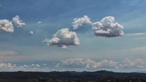 4K Drone Timelapse Of Zen Cloud Formations Over A Southwestern Desert Stock Footage 340328904