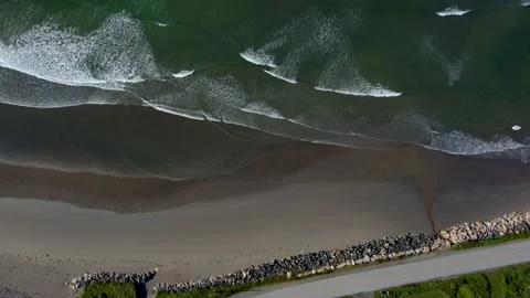 4K Drone: Top Down of Atlantic Ocean in Nova Scotia Stock Footage 171651331