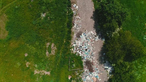 4K drone top view of environment disaster among valley. 4K. Stock Footage 113203954