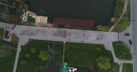 4k drone top view flight over. Straight down view from flying drone. Bird-eye Stock Footage 153758021