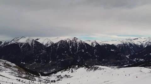 4K Drone Tracking Shot Over Ski Resort in Bad Gastein, Austria Stock Footage 312687690