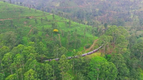 4K Drone Train Tracking Through Mountains Entering Scenic Iron Bridge Stock Footage 321610768