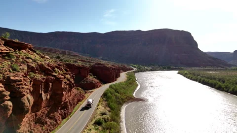 4K Drone The Upper Colorado River in Spring Vídeo Stock 313511057
