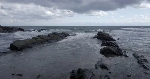 4k Drone video above waves4 Stock Footage 141140943