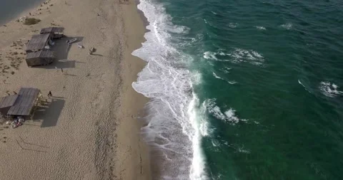 4K Drone video at the beach 01 Stock Footage 141141075