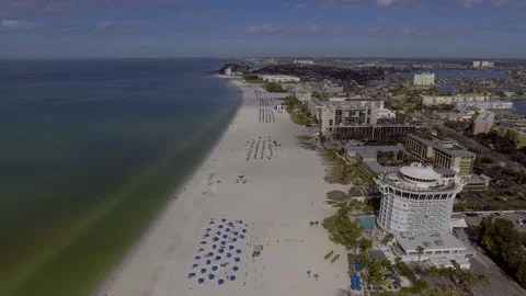 4K Drone Video of Beautiful Beach Front Resorts on the Gulf of Mexico in Video stock 231953648