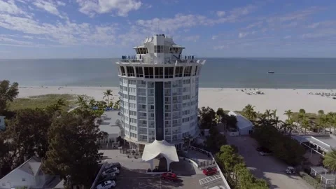 4K Drone Video of Bellwether Resort Hotel on the Gulf of Mexico in St. Stock Footage 231954190
