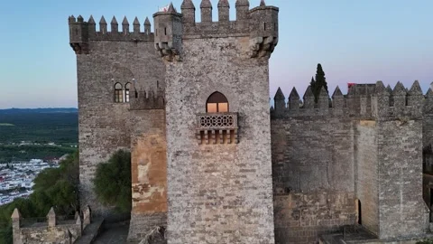 4K drone video: Cinematic sunset at Almodovar Castle in Spain Stock Footage 332553101