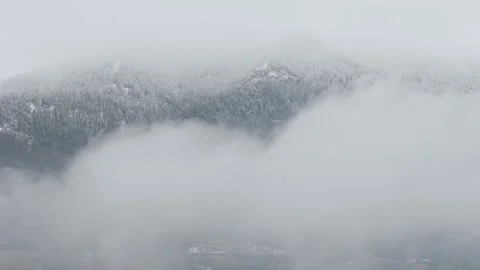 4k Drone video in cloudy mountains 2 Stock Footage 300296878