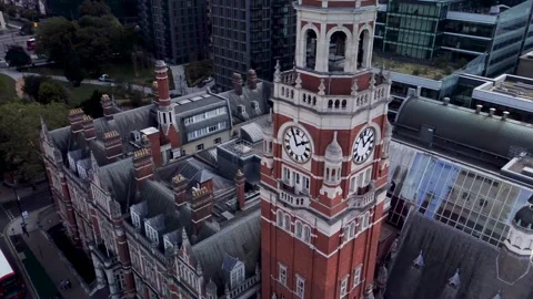 4K Drone Video of Croydon Library Clock Tower Vídeos de archivo 296218259