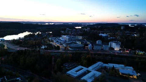 4k drone video of landscape, lakes and architecture of Kuopio city of Finland. Stock Footage 255047836